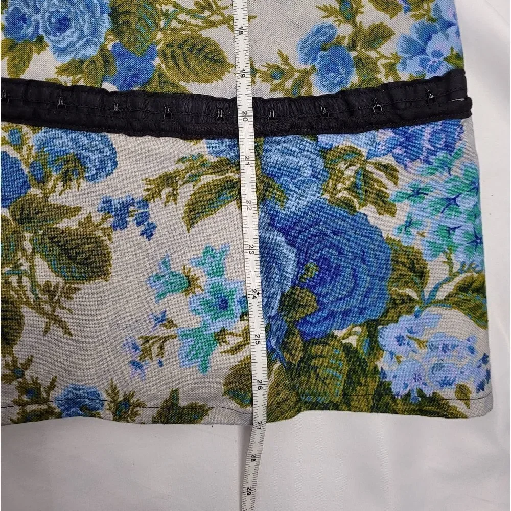 ABANDON SHIP skirt textured tapestry floral rose midi XS‎